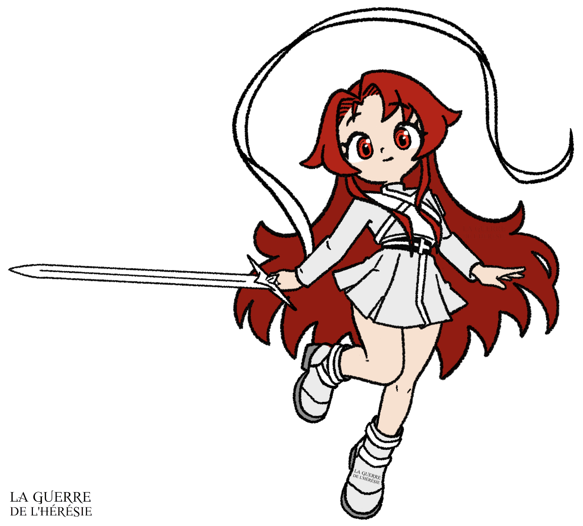 Pruinae Enneis chibi avec son épée